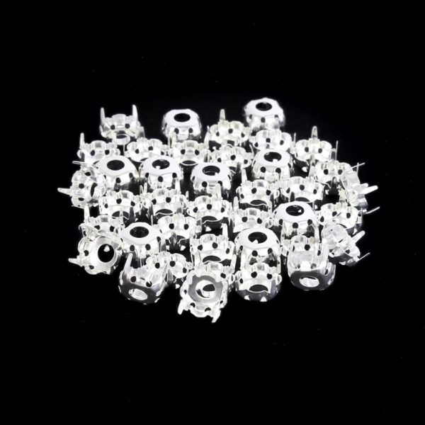 BEADS FOR SEWING - METAL BASE- FOR CIRCLE 10mm - SILVER - PACKAGE 100g (520pcs.)