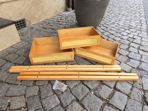 THREE TIER DECORATIVE SHELF - MODEL 01 - 43x92cm NATURAL (DARK) - 1pc.