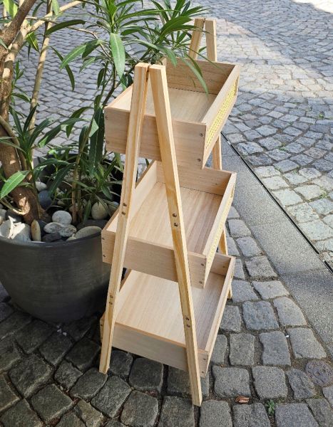 THREE TIER DECORATIVE SHELF - MODEL 01 - 43x94cm NATURAL (LIGHT) - 1pc.