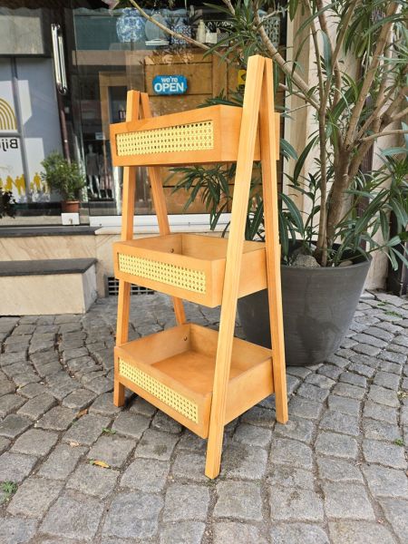 THREE TIER DECORATIVE SHELF - MODEL 01 - 43x92cm NATURAL (DARK) - 1pc.