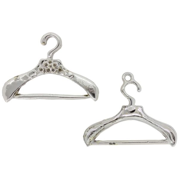 METAL BEADS - HANGER 01 - 28x39x2mm SILVER - PACKAGE 20pcs.