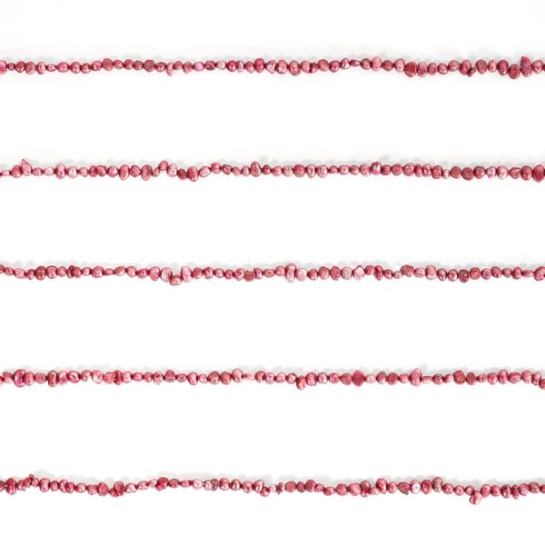 FRESHWATER PEARL BEADS - MODEL 02 - 5x4mm CYCLAMEN (DARK) 11 - PACKAGE (5x100pcs.) Hole-0.8mm