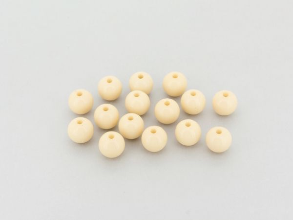 OPAQUE PLASTIC BEADS - BALL - 10mm IVORY (LIGHT) С16 - PACKAGE 500g Hole-2.2mm (960pcs.)