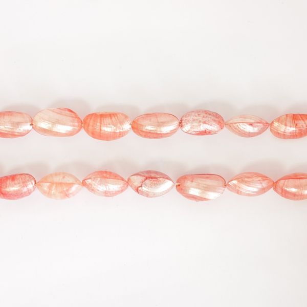 МЪНИСТА ОТ СЕДЕФ - МИДИ - 25х15х13мм КОРАЛ СВ. 90 - ПАКЕТ (2х16бр.) Отвор-1.0мм