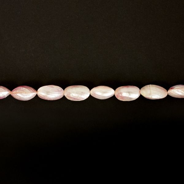 MOTHER OF PEARL BEADS - SEA SHELLS - 25x15x13mm PURPLE (LIGHT) 93 - STRING (16pcs.)  Hole-1.0mm