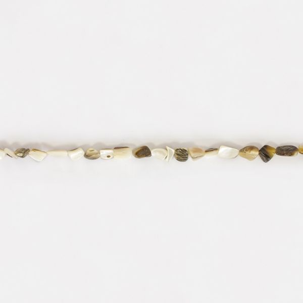 MOTHER OF PEARL BEADS - IRREGULAR FORM - 8x8mm NATURAL - STRING (46pcs.)  Hole-1.0mm