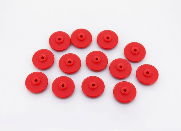 OPAQUE PLASTIC BEADS - WASHER 02 - 5.5x16mm RED С07 - 50g Hole-2.2mm (87pcs.)