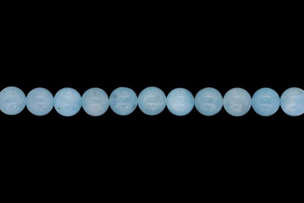 NATURAL STONE BEADS - AQUAMARINE - 10mm - STRING (38pcs.) Hole-1.0mm