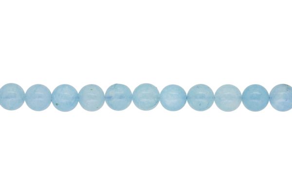 NATURAL STONE BEADS - AQUAMARINE - 10mm - STRING (38pcs.) Hole-1.0mm