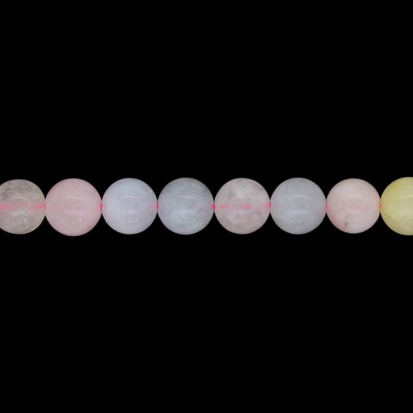 NATURAL STONE BEADS - BERYL - MORGANITE - 10mm - STRING (38pcs.) Hole-1.0mm