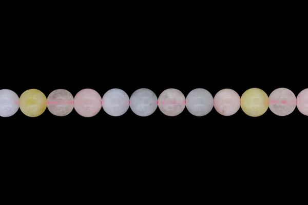 NATURAL STONE BEADS - BERYL - MORGANITE - 10mm - STRING (38pcs.) Hole-1.0mm