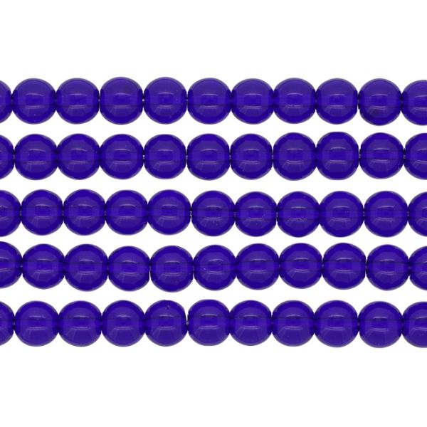 NATURAL STONE BEADS - QUARTZ SYNTHETIC TRANSPARENT BLUE (DARK) - 8mm - PACKAGE (5x48pcs.) Hole-1.6mm