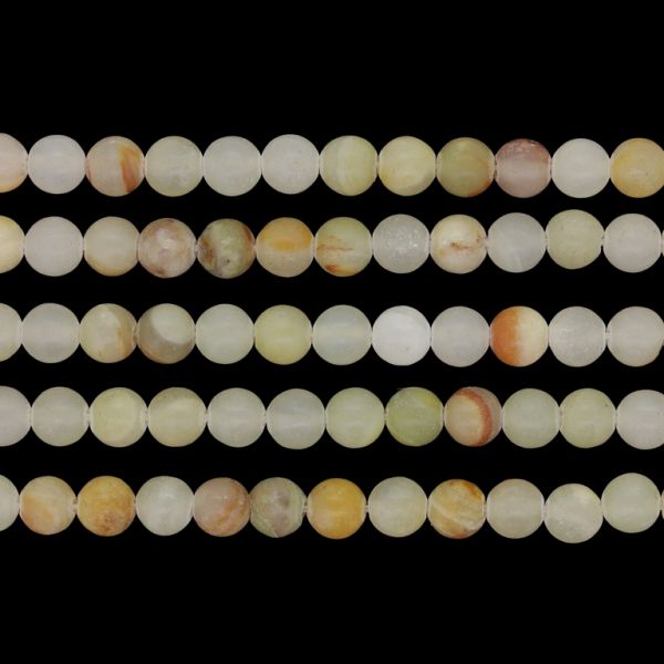 NATURAL STONE BEADS - JADE AFGHANISTAN ECRU - 6mm - PACKAGE (5x64pcs.) Hole-1.0mm