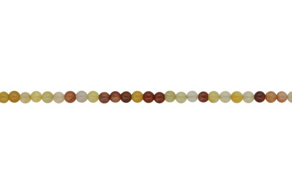 NATURAL STONE BEADS - JADE SILK GOLD - 4mm - STRING (94pcs.) Hole-1.0mm