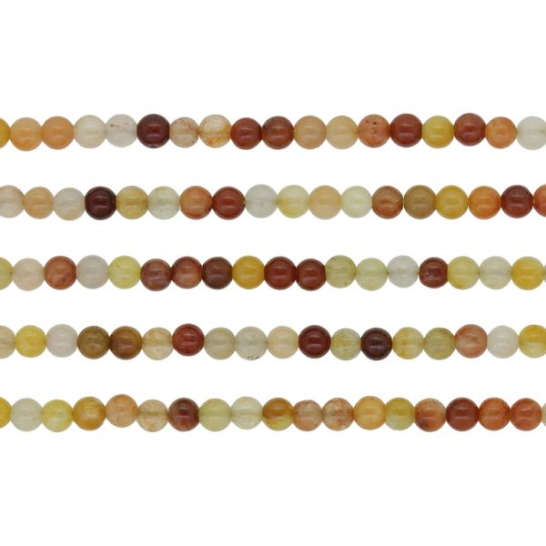 NATURAL STONE BEADS - JADE SILK GOLD - 4mm - PACKAGE (5x94pcs.) Hole-1.0mm