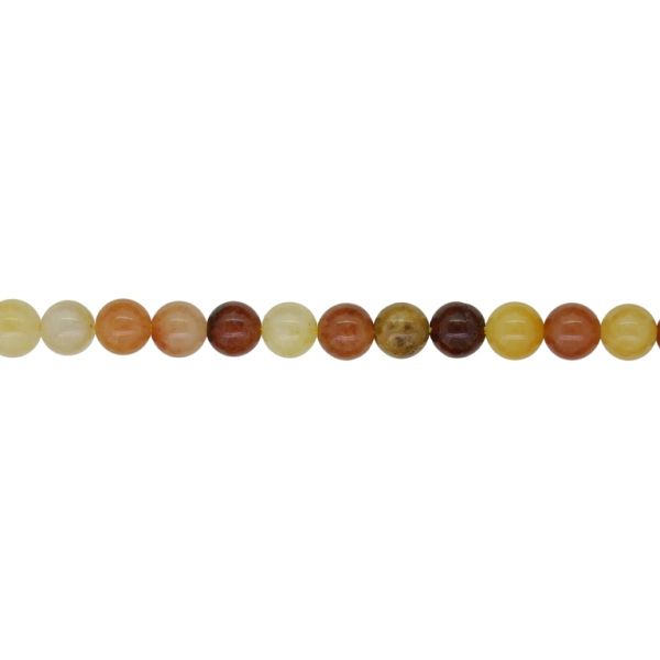 NATURAL STONE BEADS - JADE SILK GOLD - 6mm - STRING (64pcs.) Hole-1.0mm