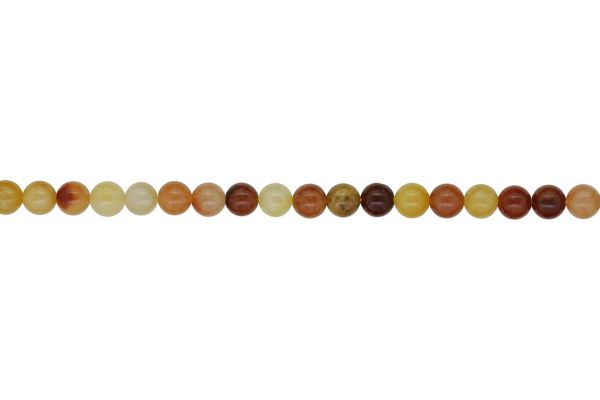 NATURAL STONE BEADS - JADE SILK GOLD - 6mm - STRING (64pcs.) Hole-1.0mm