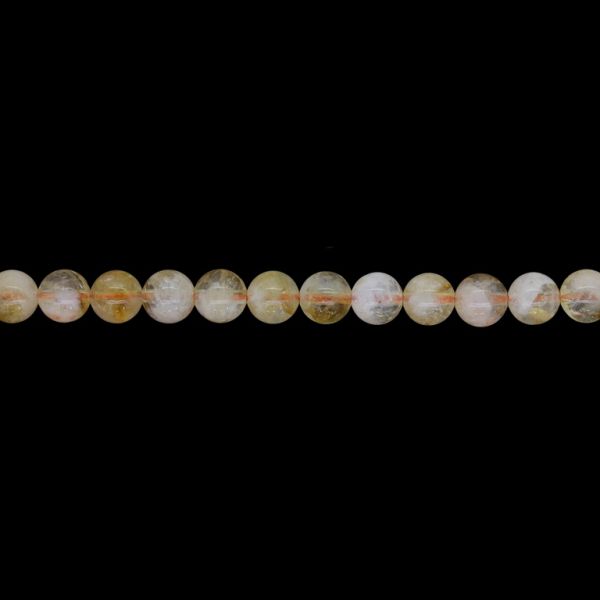 NATURAL STONE BEADS - CITRINE BROWN (LIGHT) - 6mm - STRING (64pcs.) Hole-1.0mm