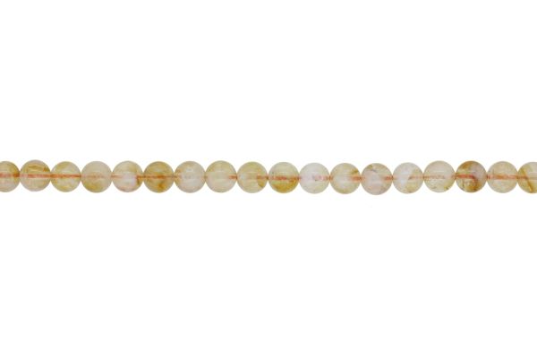 NATURAL STONE BEADS - CITRINE BROWN (LIGHT) - 6mm - STRING (64pcs.) Hole-1.0mm