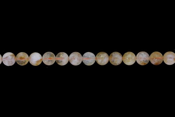 NATURAL STONE BEADS - CITRINE BROWN (LIGHT) - 8mm - STRING (48pcs.) Hole-1.0mm
