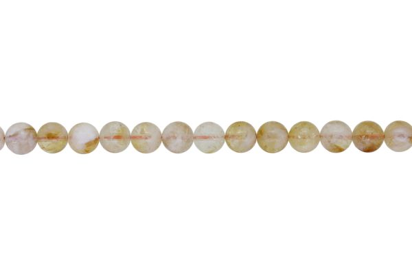 NATURAL STONE BEADS - CITRINE BROWN (LIGHT) - 8mm - STRING (48pcs.) Hole-1.0mm