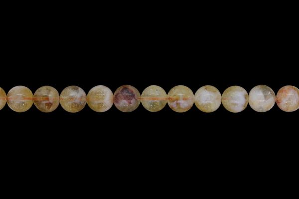 NATURAL STONE BEADS - CITRINE BROWN (LIGHT) - 10mm - STRING (38pcs.) Hole-1.0mm