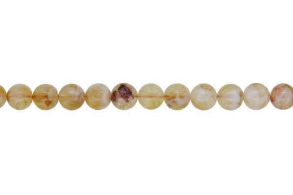 NATURAL STONE BEADS - CITRINE BROWN (LIGHT) - 10mm - STRING (38pcs.) Hole-1.0mm