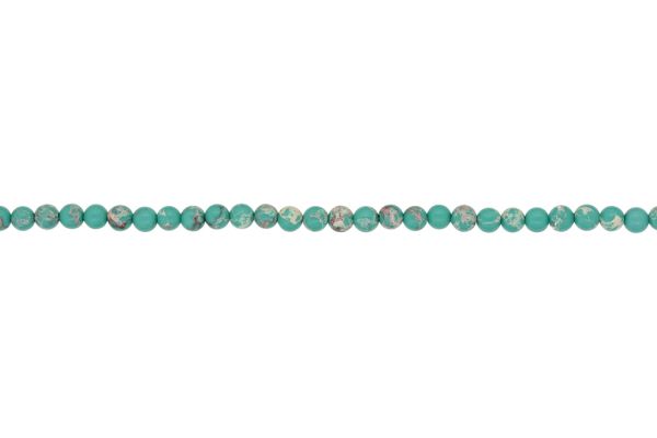 NATURAL STONE BEADS - JASPER IMPERIAL GREEN - 4mm - STRING (94pcs.) Hole-1.0mm