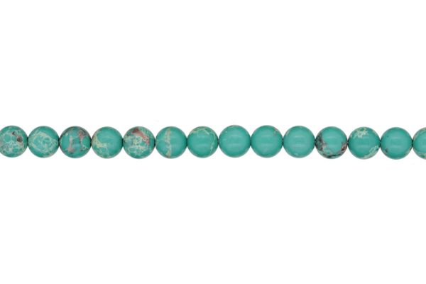 NATURAL STONE BEADS - JASPER IMPERIAL GREEN - 8mm - STRING (48pcs.) Hole-1.0mm