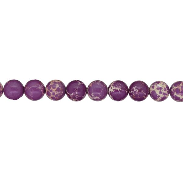 NATURAL STONE BEADS - JASPER IMPERIAL PURPLE - 8mm - STRING (48pcs.) Hole-1.0mm