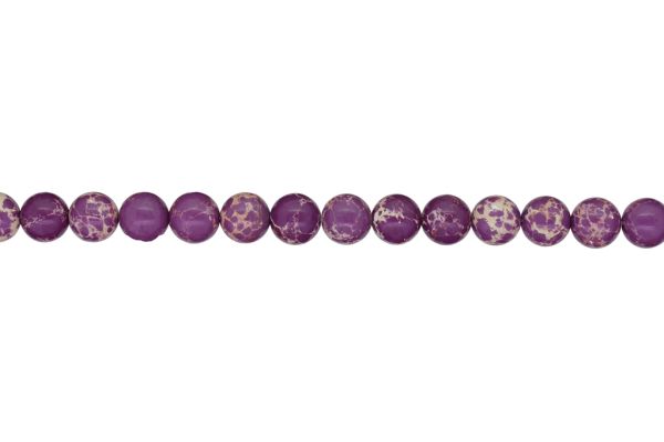 NATURAL STONE BEADS - JASPER IMPERIAL PURPLE - 8mm - STRING (48pcs.) Hole-1.0mm