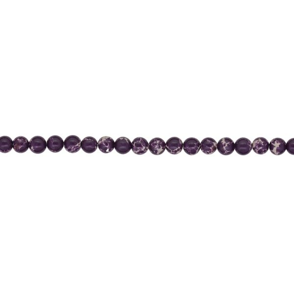 NATURAL STONE BEADS - JASPER IMPERIAL PURPLE (DARK) - 4mm - STRING (94pcs.) Hole-1.0mm