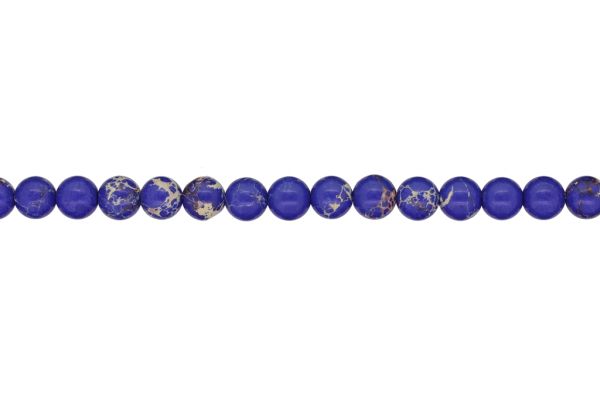 NATURAL STONE BEADS - JASPER IMPERIAL DARK BLUE - 8mm - STRING (48pcs.) Hole-1.0mm
