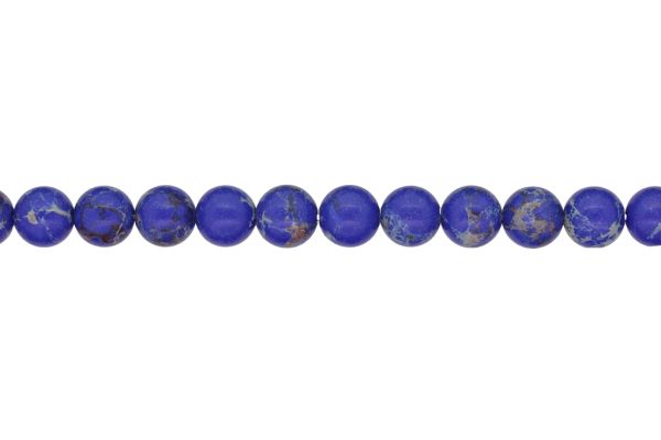 NATURAL STONE BEADS - JASPER IMPERIAL DARK BLUE - 10mm - STRING (38pcs.) Hole-1.0mm