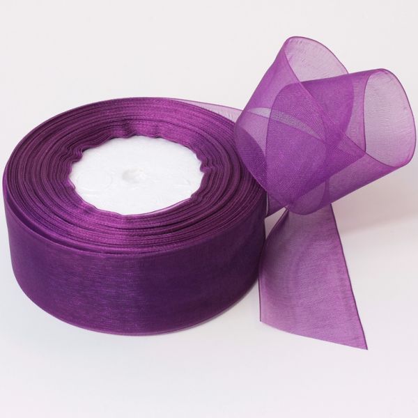 ORGANZA RIBBON 4.0cm - PURPLE (DARK) 175А - PACKAGE 4x50yards(45m)
