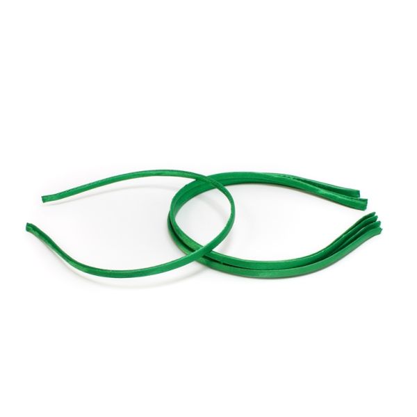 METAL ELEMENTS - HEADBAND - METAL AND SATIN 2 - 120x150x5mm GREEN GRASSY 009 - PACKAGE 50pcs.