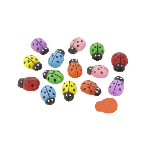 WOODEN LADYBUG FOR GLUING - 9x13x4мм MIX - PACKAGE 200pcs.