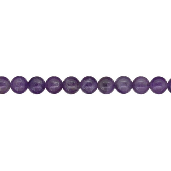 NATURAL STONE BEADS - AMETHYST - 7mm - STRING (50pcs.) Hole-1.6mm
