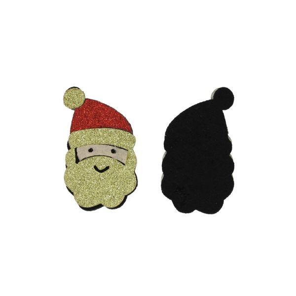 TEXTILE BEADS - FELT - SANTA CLAUS 02 - 26x45mm GOLD-RED - PACKAGE 10pcs.