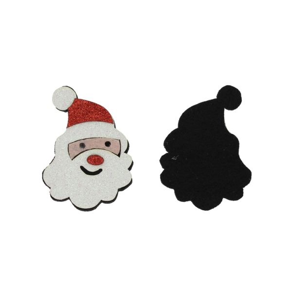 TEXTILE BEADS - FELT - SANTA CLAUS 05 - 33x45mm WHITE-RED - PACKAGE 10pcs.