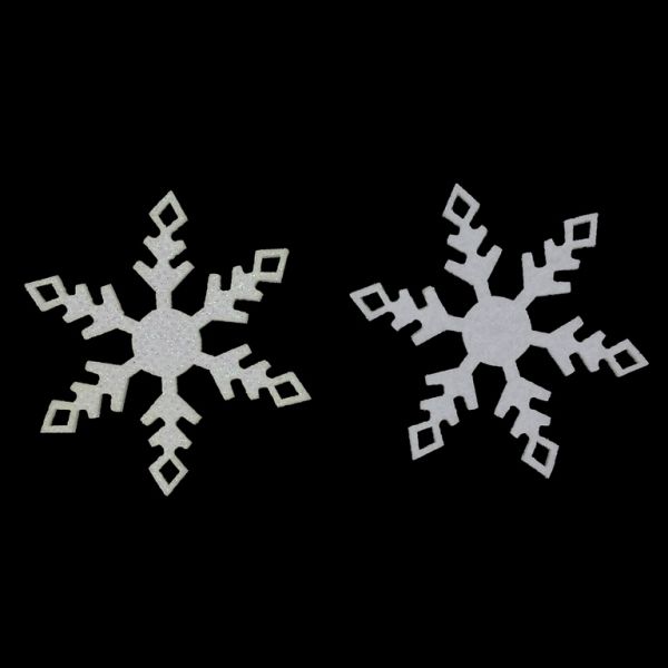 TEXTILE BEADS - FELT - SNOWFLAKE 05 - 54mm WHITE - PACKAGE 20pcs.