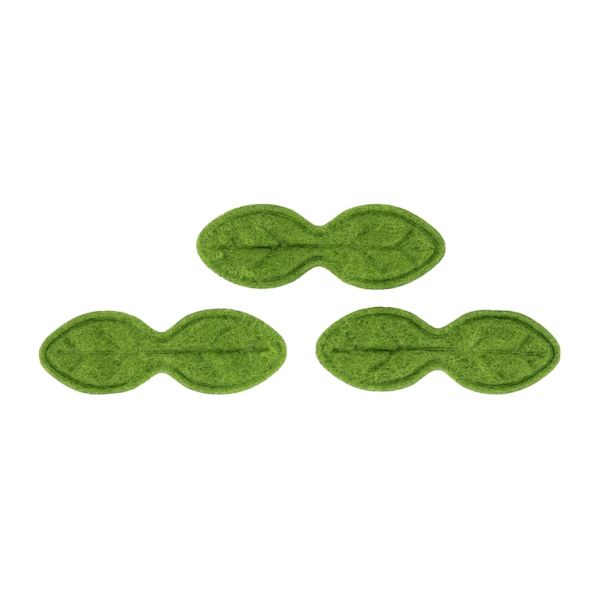 TEXTILE BEADS - FELT - LEAVES 01 - 42x10mm GREEN - PACKAGE 50pcs.