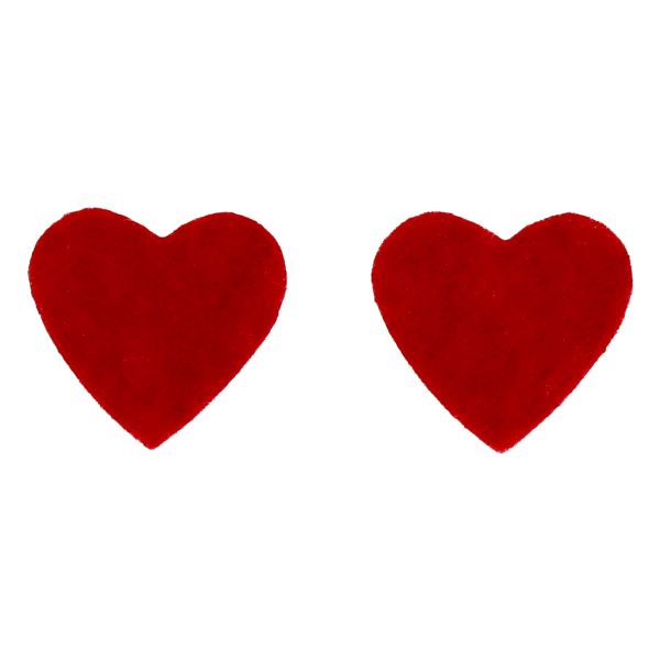 TEXTILE BEADS - FELT - HEART 01 - 20x20mm RED - PACKAGE 50pcs.