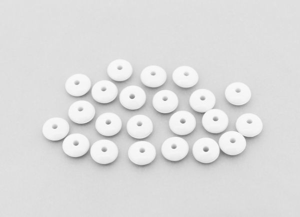 OPAQUE PLASTIC BEADS - WASHER - 3.5x8mm WHITE С01 - 50g Hole-1.8mm (370pcs.)