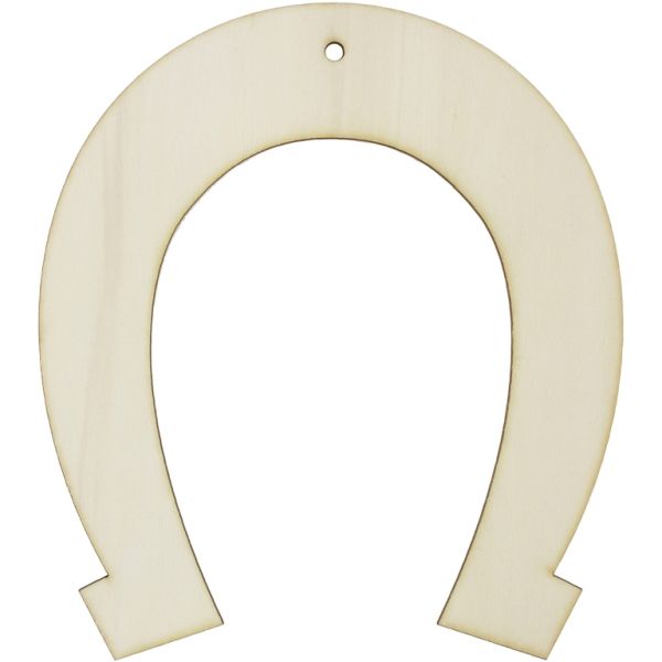 ДЪРВЕНИ ЛАЗЕРНО РЯЗАНИ ФИГУРКИ - ВИСУЛКА - ПОДКОВА 140х157мм (Китай) - НАТУРАЛНО - 2 бр. Отвор-4.0мм