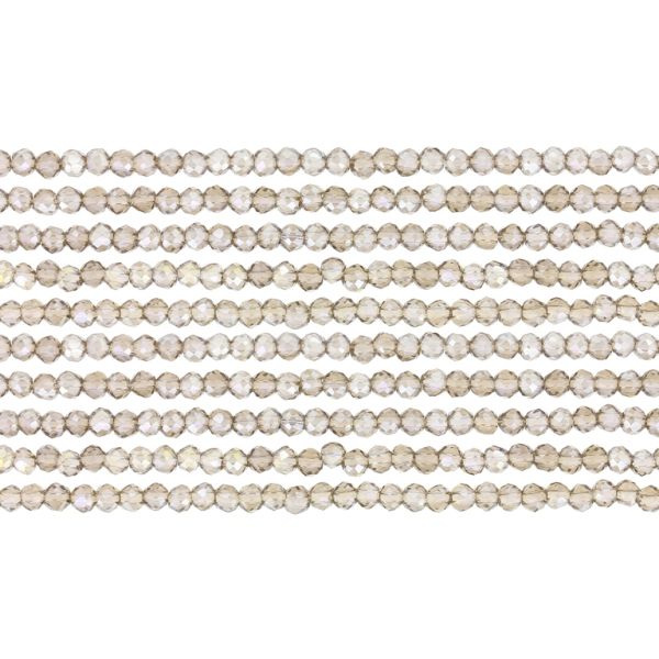 GLASS BEADS - FACETED RONDELLE CRYSTALS - 3x2mm - АВ TRANSPARENT - GRAY 018AB - PACKAGE (10x126pcs.) Hole-0.8mm