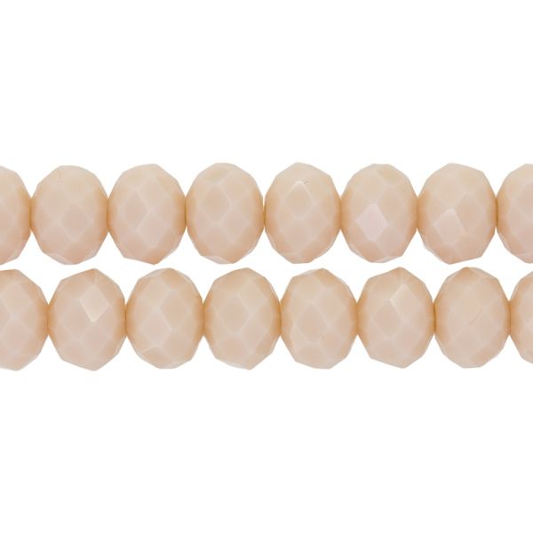 GLASS BEADS - FACETED RONDELLE CRYSTALS - 12x9mm - OPAQUE - CREAM 051 - PACKAGE (2x72pcs.) Hole-1.8mm