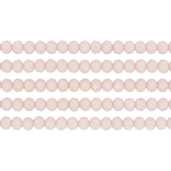 GLASS BEADS - FACETED RONDELLE CRYSTALS - 6x5mm - OPAQUE - CREAM (LIGHT) 051А - STRING (88pcs.) Hole-1.2mm