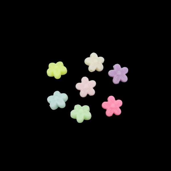 OPAQUE PLASTIC BEADS - FLOWER 11 - 10x6mm MIX PINK (LIGHT) (ELECTRICAL) - PACKAGE 500g Hole-1.5mm (2030pcs.)