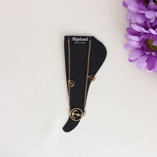 JEWELRY - ANKLET - STAINLESS STEEL - CHAIN - 18cm ANCHOR GK043 - GOLD - 1pc.